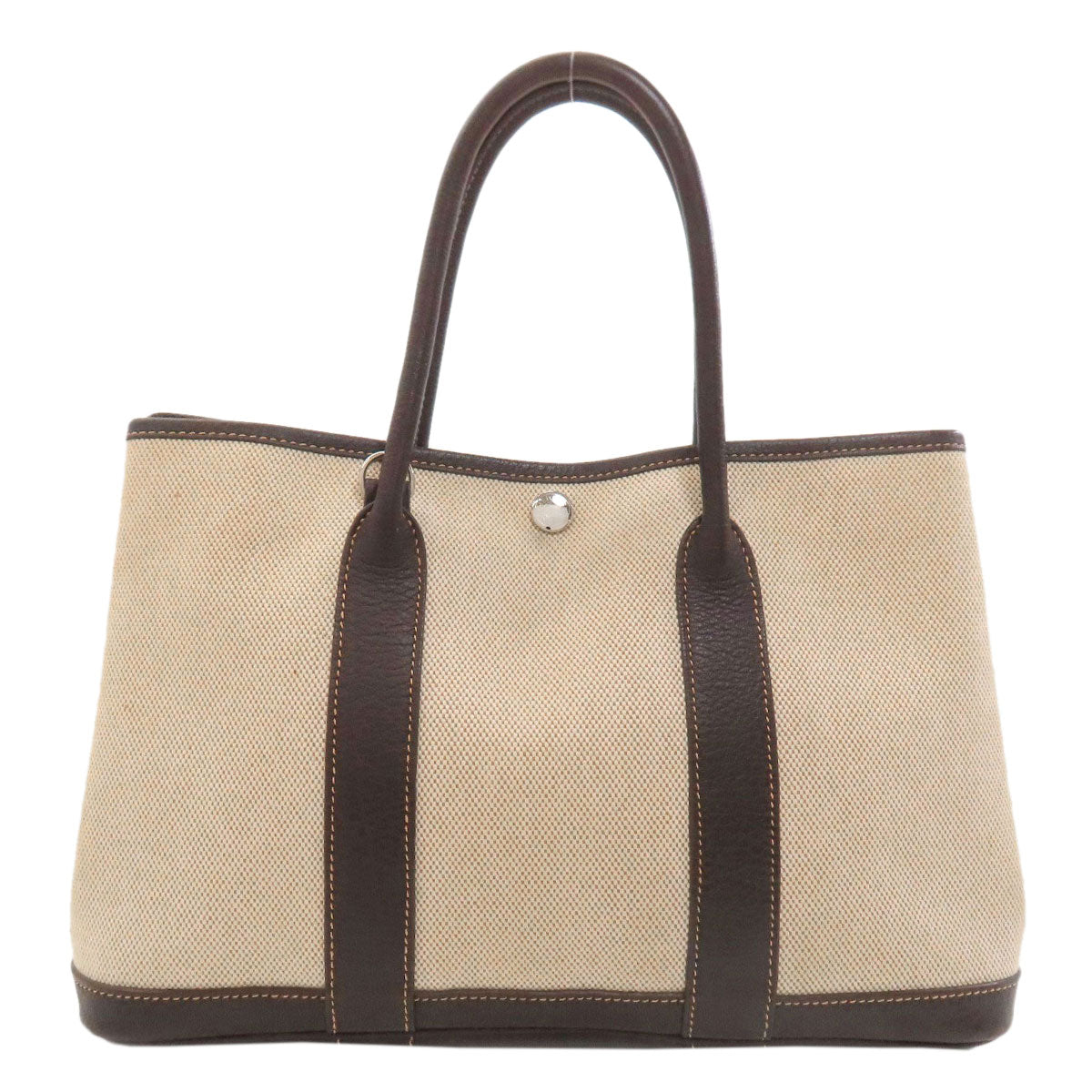 HERMES Garden Party TPM Maron SilverHardware Tote Bag Tower ash Ladies [Used]