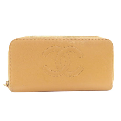CHANEL COCO Mark Goal Hardware Long wallet (with coin pocket) Grained Calfskin Skin Ladies [Used]