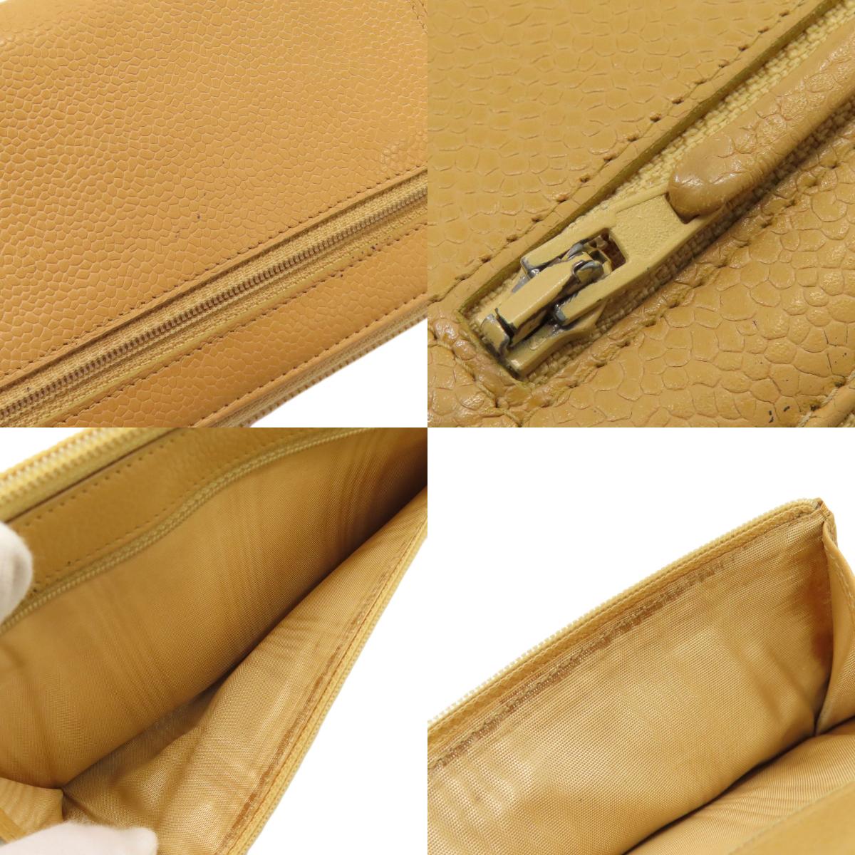 CHANEL COCO Mark Goal Hardware Long wallet (with coin pocket) Grained Calfskin Skin Ladies [Used]