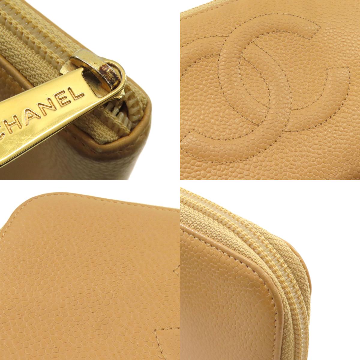 CHANEL COCO Mark Goal Hardware Long wallet (with coin pocket) Grained Calfskin Skin Ladies [Used]