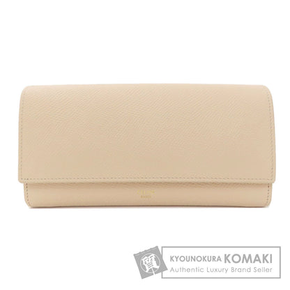 CELINE logo Long wallet (with coin pocket) Leather Ladies [Used]
