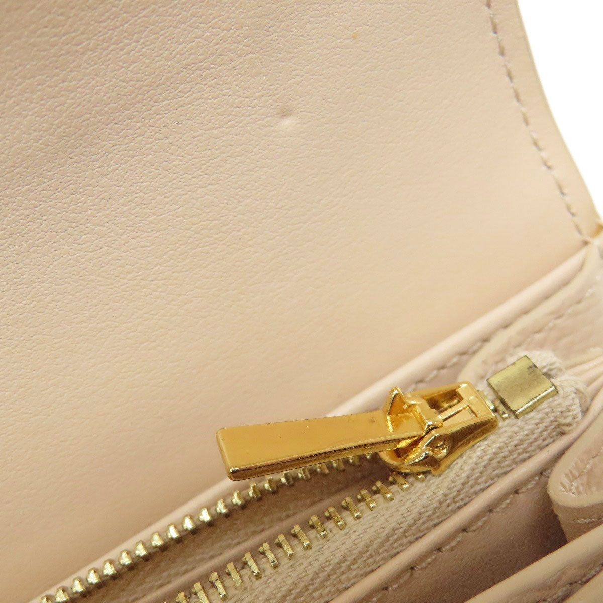 CELINE logo Long wallet (with coin pocket) Leather Ladies [Used]