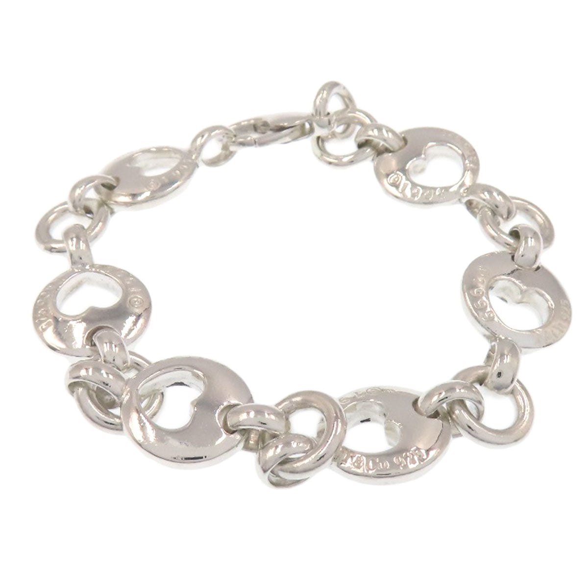 TIFFANY&Co. pierced heart Bracelet Silver Ladies [Used]