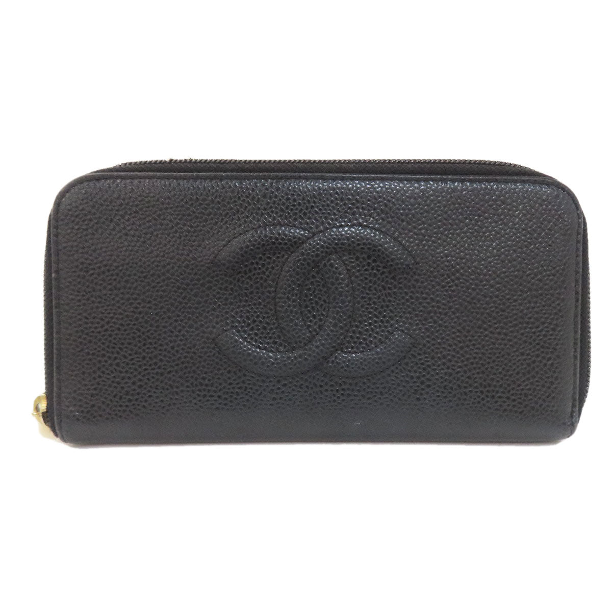 CHANEL COCO Mark Long wallet (with coin pocket) Grained Calfskin Skin Ladies [Used]