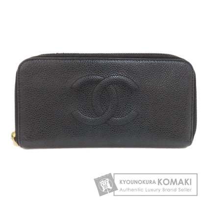 CHANEL COCO Mark Long wallet (with coin pocket) Grained Calfskin Skin Ladies [Used]