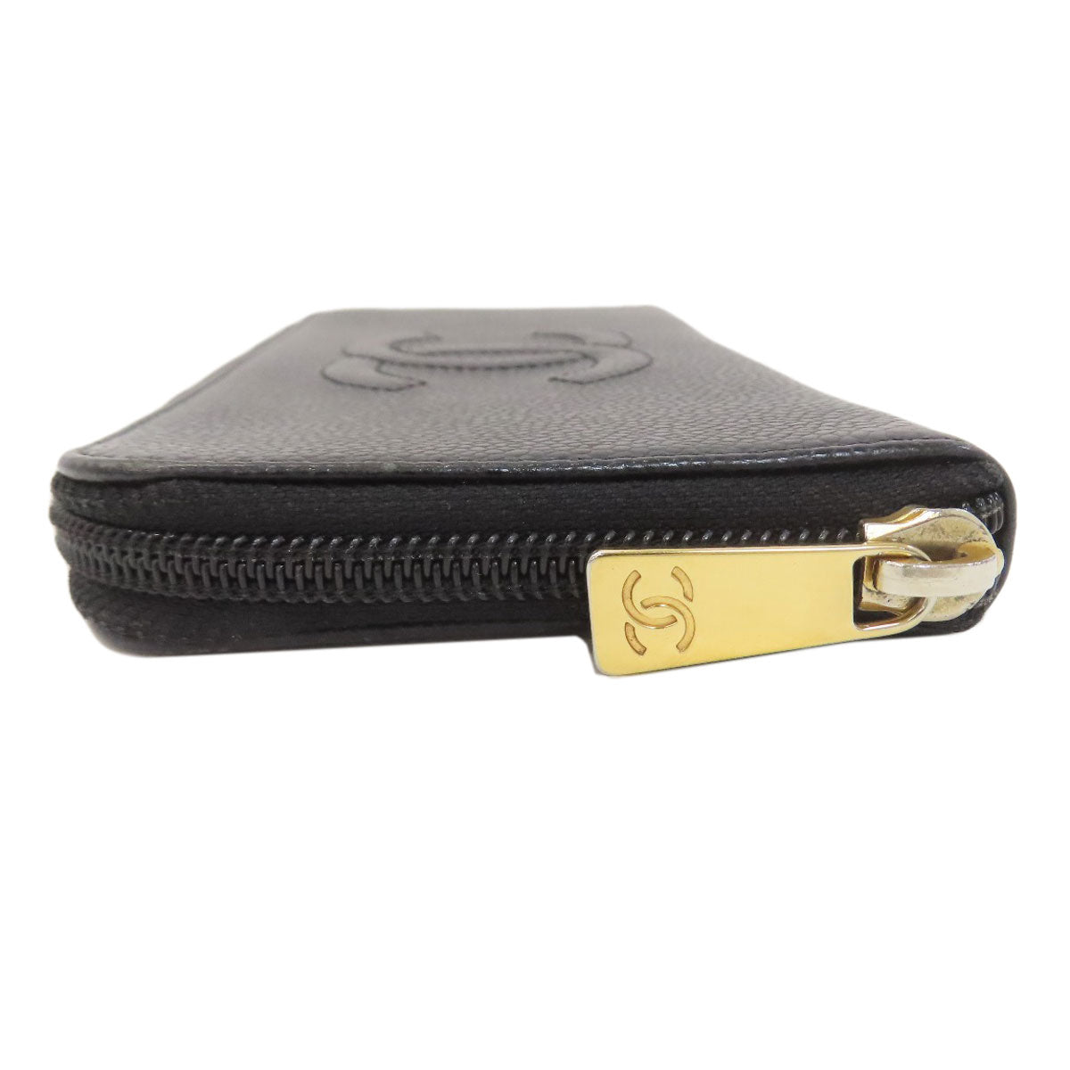 CHANEL COCO Mark Long wallet (with coin pocket) Grained Calfskin Skin Ladies [Used]