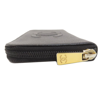 CHANEL COCO Mark Long wallet (with coin pocket) Grained Calfskin Skin Ladies [Used]