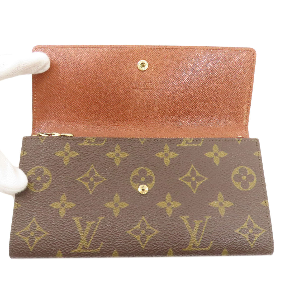 LOUIS VUITTON M61723 Pochette Porto Monnet Credit Long wallet (with coin pocket) Monogram canvas Ladies [Used]