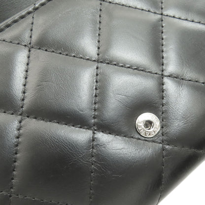 CHANEL Chevron Matelasse SilverHardware Long wallet (with coin pocket) Calf Ladies [Used]