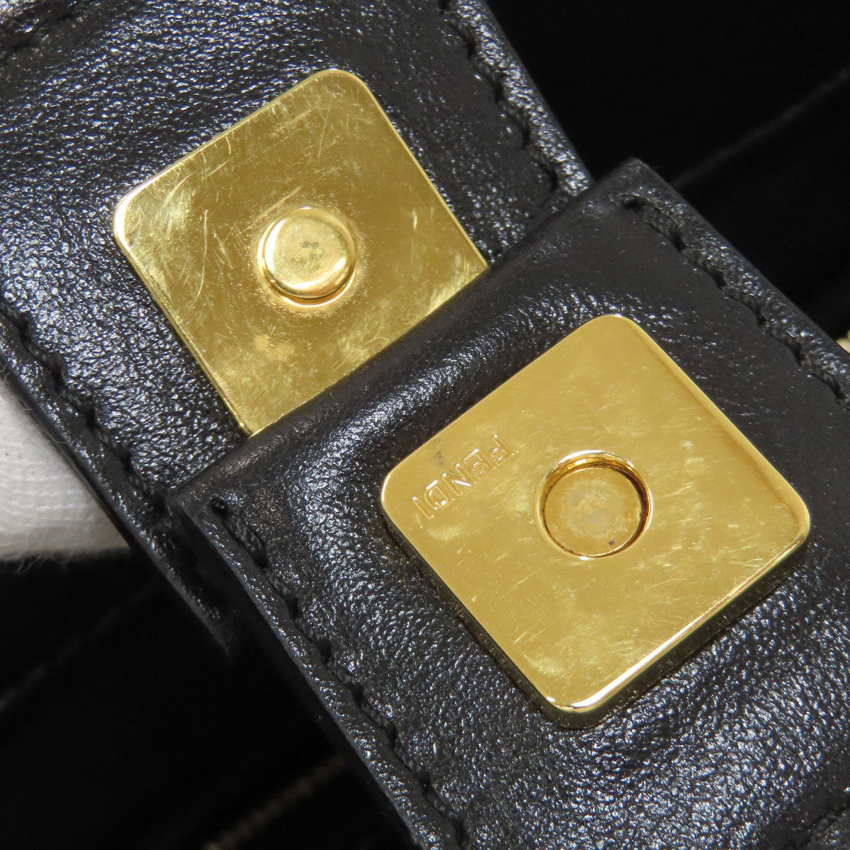 FENDI logo Handbag Leather Ladies [Used]