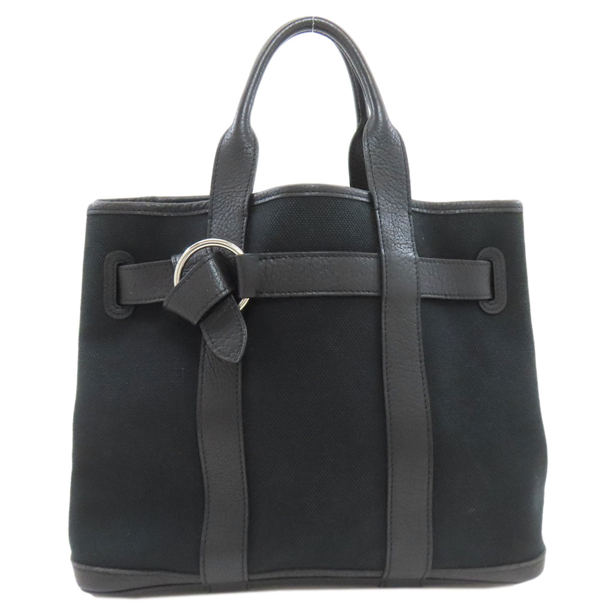 HERMES Petite Ceinture PM SilverHardware Handbag Canvas Ladies [Used]