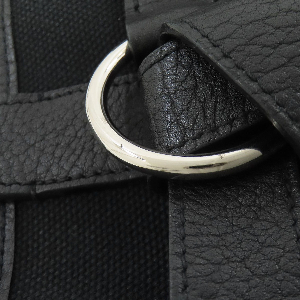 HERMES Petite Ceinture PM SilverHardware Handbag Canvas Ladies [Used]