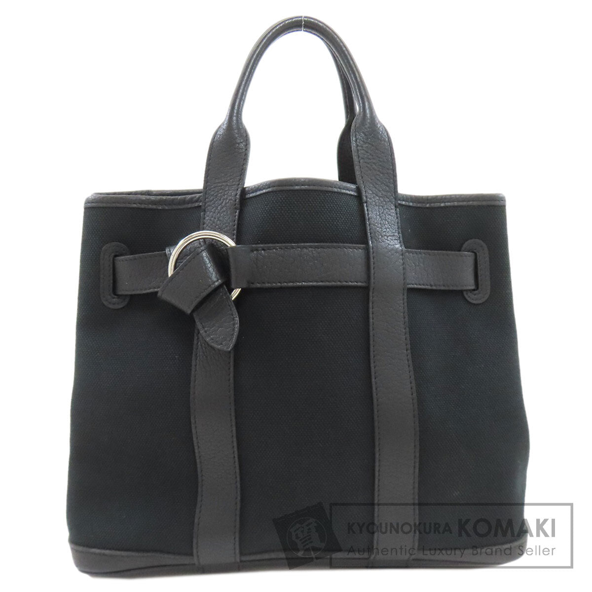 HERMES Petite Ceinture PM SilverHardware Handbag Canvas Ladies [Used]