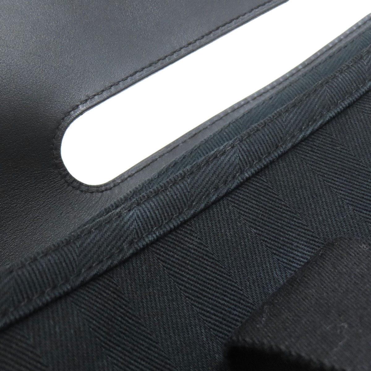 HERMES Valparaiso Long MM SilverHardware Handbag Canvas Ladies [Used]