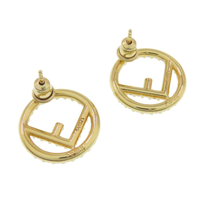 FENDI F is Fendi Rhinestone earring Metal Ladies [Used]