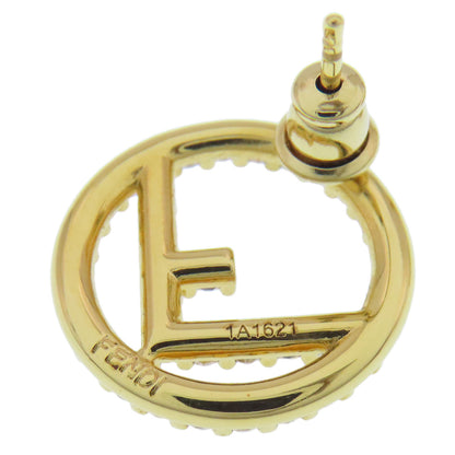 FENDI F is Fendi Rhinestone earring Metal Ladies [Used]