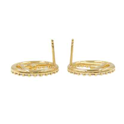 FENDI F is Fendi Rhinestone earring Metal Ladies [Used]
