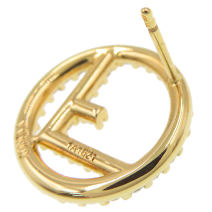 FENDI F is Fendi Rhinestone earring Metal Ladies [Used]