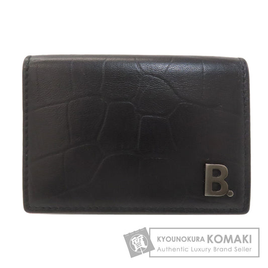 BALENCIAGA Compact Wallet Logo Bifold Wallet with Coin Pocket Leather Ladies [Used]