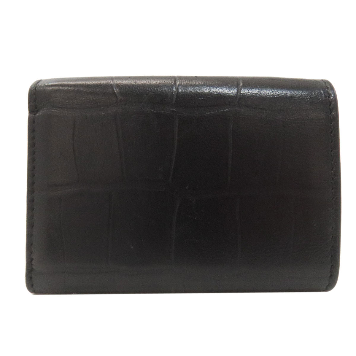 BALENCIAGA Compact Wallet Logo Bifold Wallet with Coin Pocket Leather Ladies [Used]