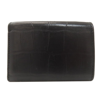 BALENCIAGA Compact Wallet Logo Bifold Wallet with Coin Pocket Leather Ladies [Used]