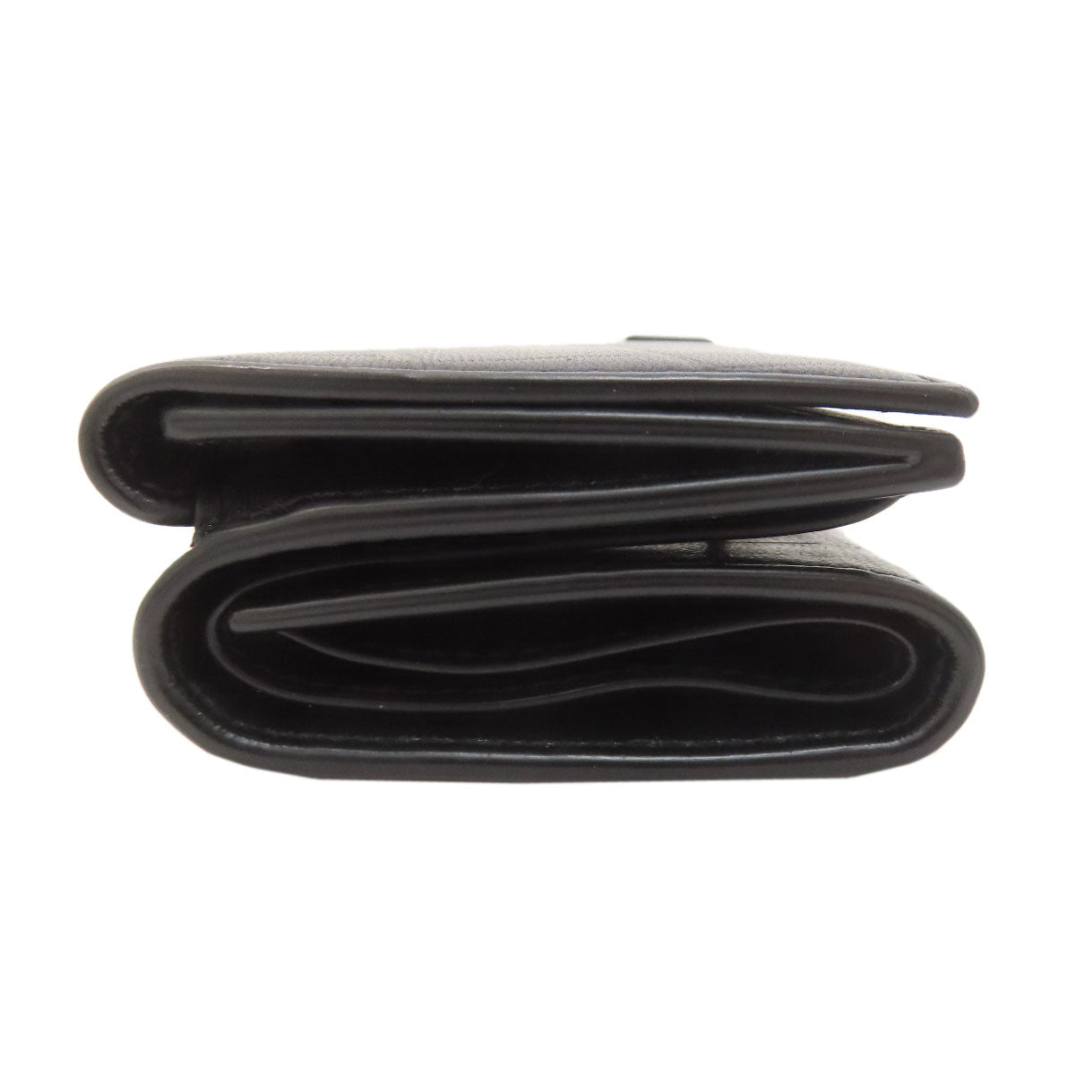 BALENCIAGA Compact Wallet Logo Bifold Wallet with Coin Pocket Leather Ladies [Used]