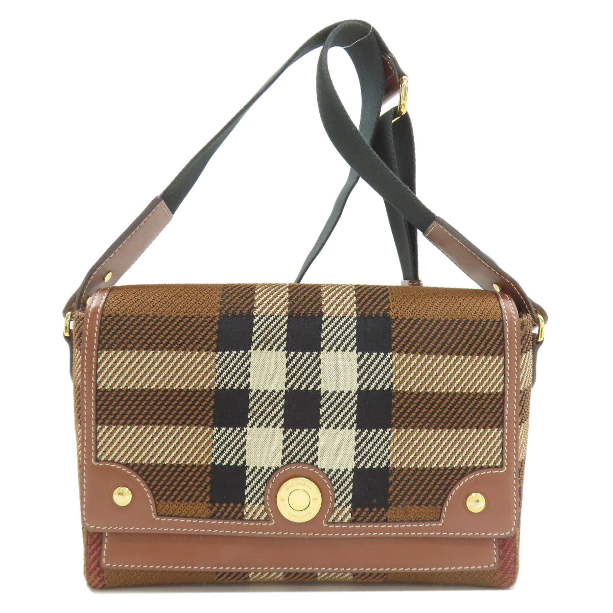 BURBERRY Checkpattern Shoulder Bag Canvas LeatherLadies [Used]