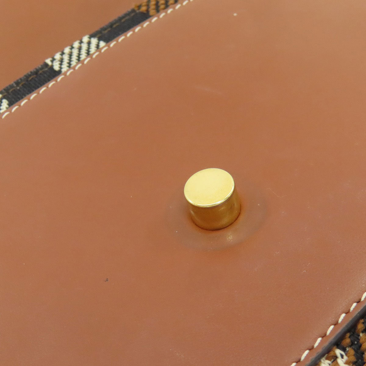 BURBERRY Checkpattern Shoulder Bag Canvas LeatherLadies [Used]