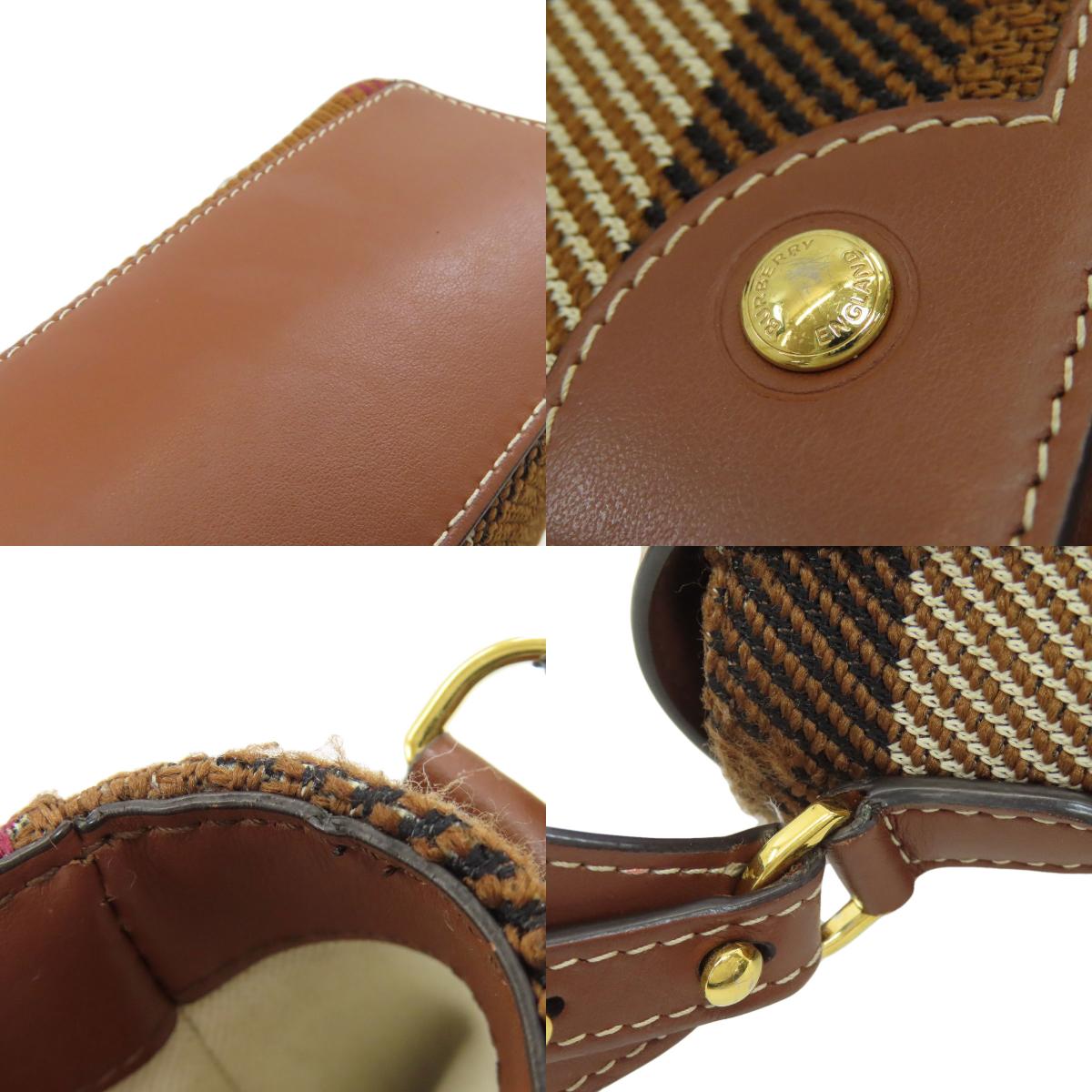 BURBERRY Checkpattern Shoulder Bag Canvas LeatherLadies [Used]