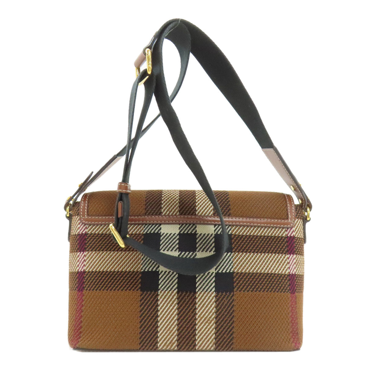 BURBERRY Checkpattern Shoulder Bag Canvas LeatherLadies [Used]
