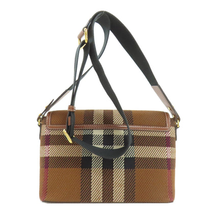 BURBERRY Checkpattern Shoulder Bag Canvas LeatherLadies [Used]