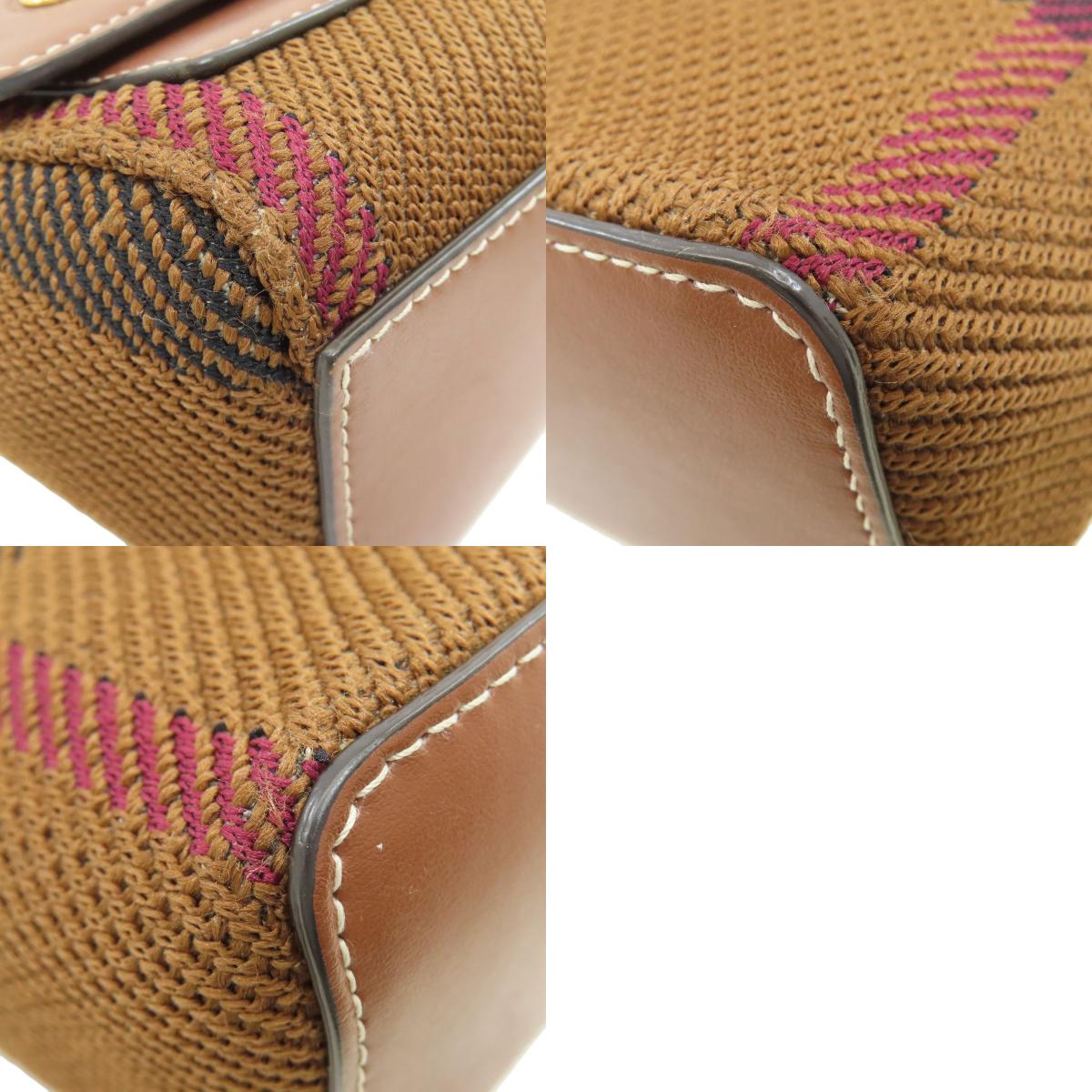 BURBERRY Checkpattern Shoulder Bag Canvas LeatherLadies [Used]