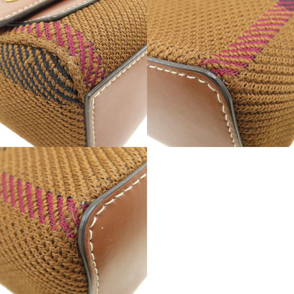 BURBERRY Checkpattern Shoulder Bag Canvas LeatherLadies [Used]