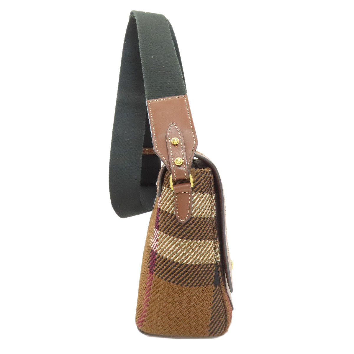 BURBERRY Checkpattern Shoulder Bag Canvas LeatherLadies [Used]