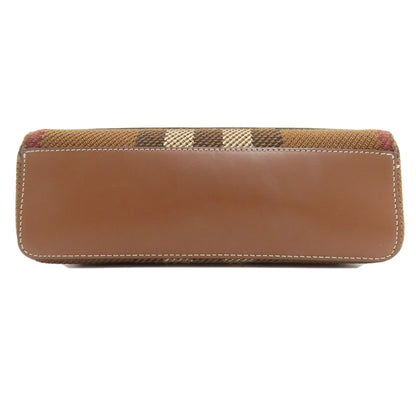 BURBERRY Checkpattern Shoulder Bag Canvas LeatherLadies [Used]