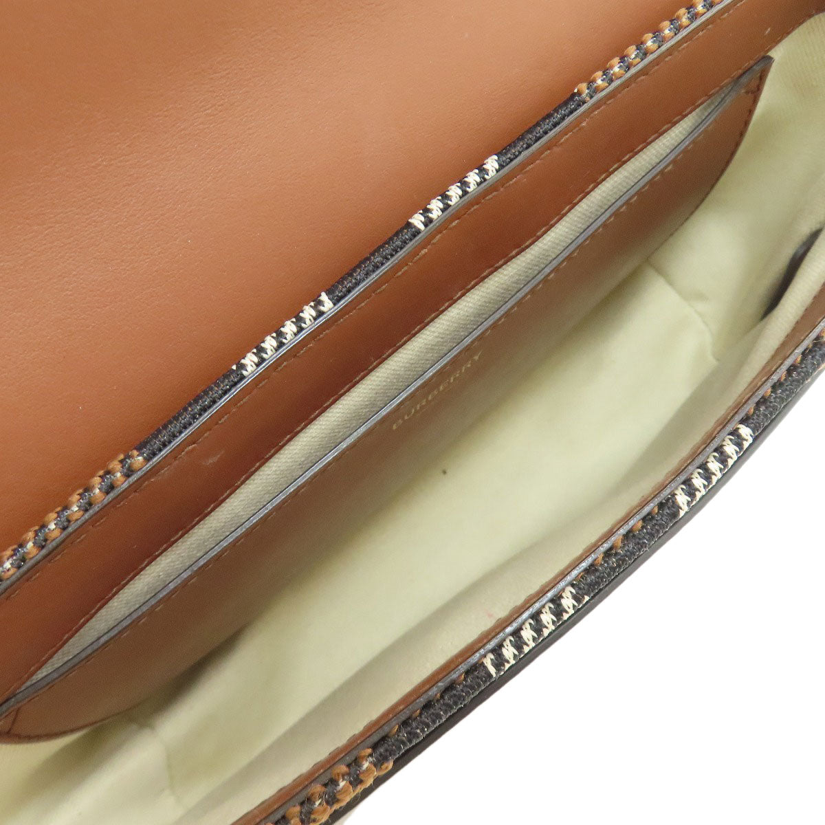 BURBERRY Checkpattern Shoulder Bag Canvas LeatherLadies [Used]