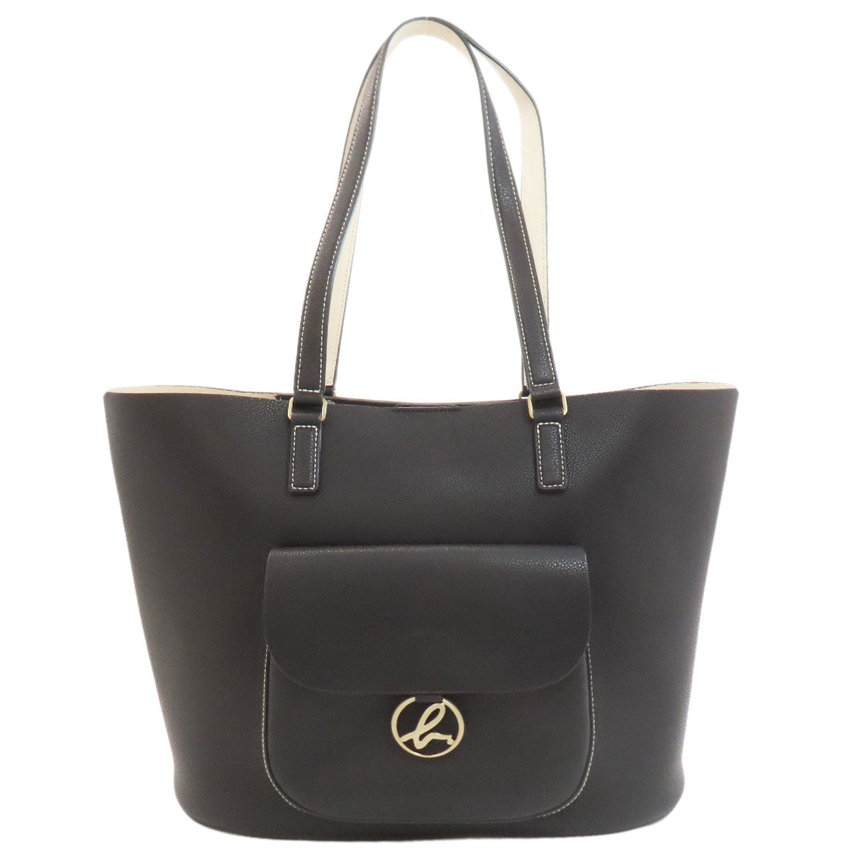 agnes b. logo Tote Bag Leather Ladies [Used]