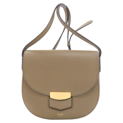 CELINE logo Shoulder Bag Leather Ladies [Used]