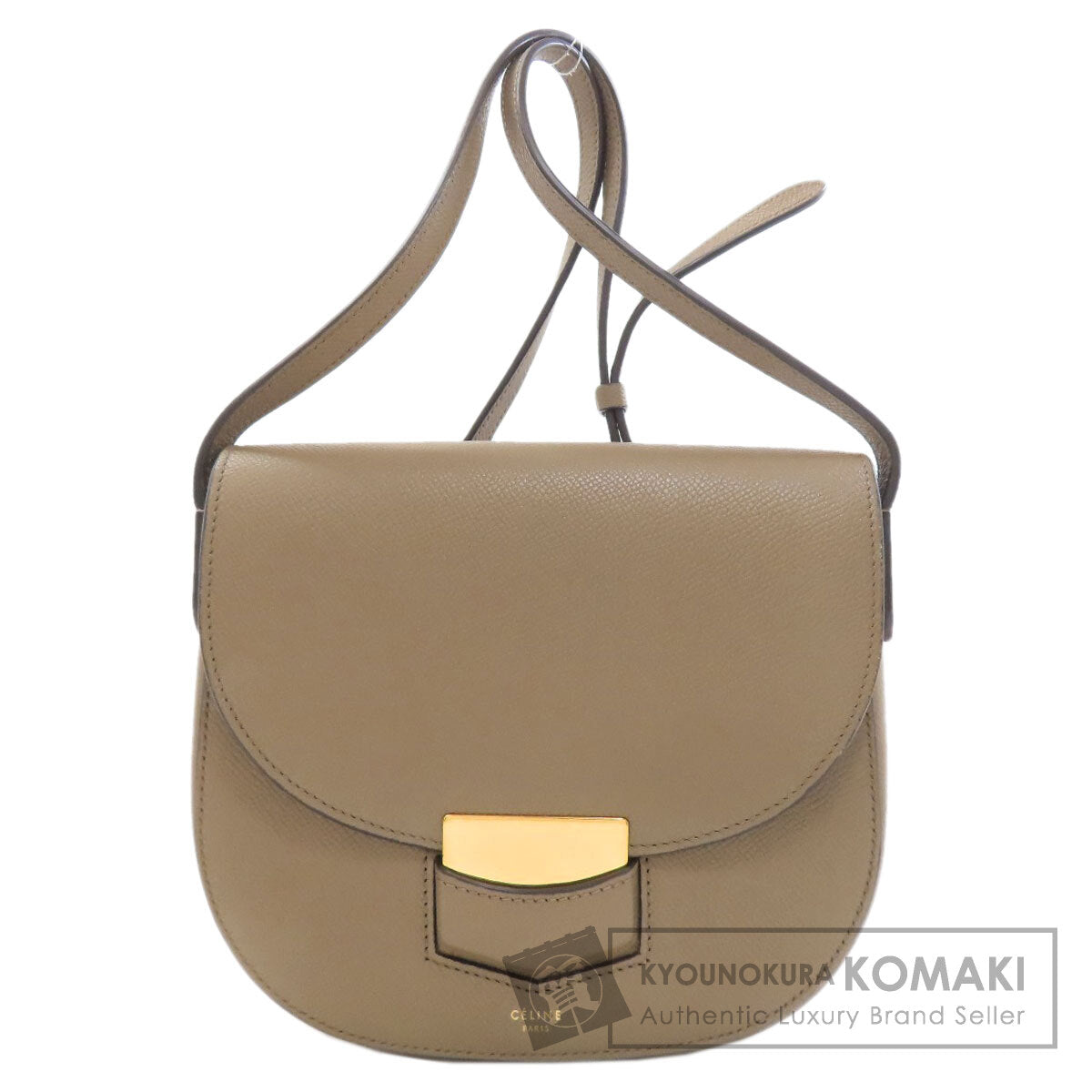 CELINE logo Shoulder Bag Leather Ladies [Used]