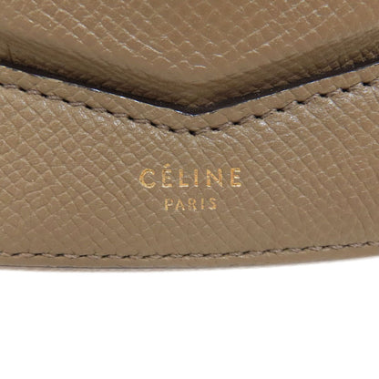 CELINE logo Shoulder Bag Leather Ladies [Used]