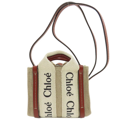 CHLOE Woody Nano 2WAY Shoulder Bag Canvas Ladies [Used]