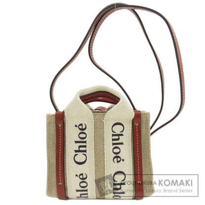 CHLOE Woody Nano 2WAY Shoulder Bag Canvas Ladies [Used]