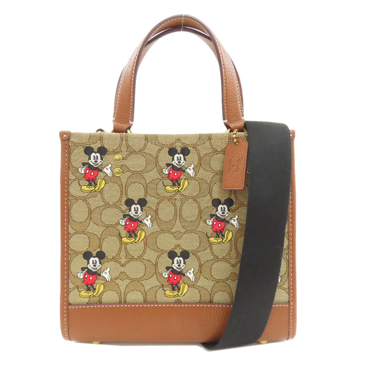 COACH CM198 Mickey collaboration signature 2-way Handbag Canvas LeatherLadies [Used]
