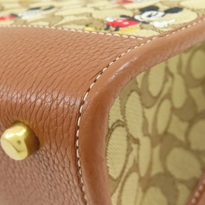 COACH CM198 Mickey collaboration signature 2-way Handbag Canvas LeatherLadies [Used]