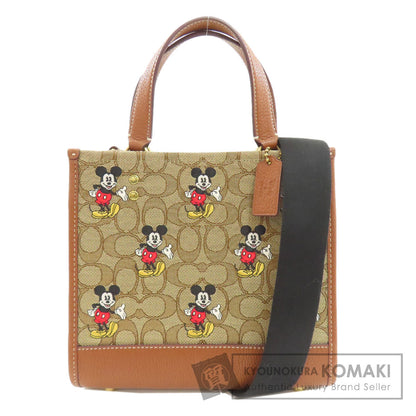 COACH CM198 Mickey collaboration signature 2-way Handbag Canvas LeatherLadies [Used]