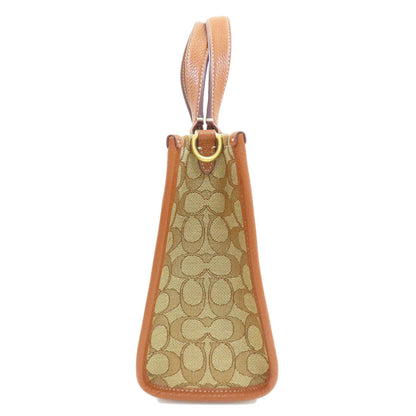 COACH CM198 Mickey collaboration signature 2-way Handbag Canvas LeatherLadies [Used]