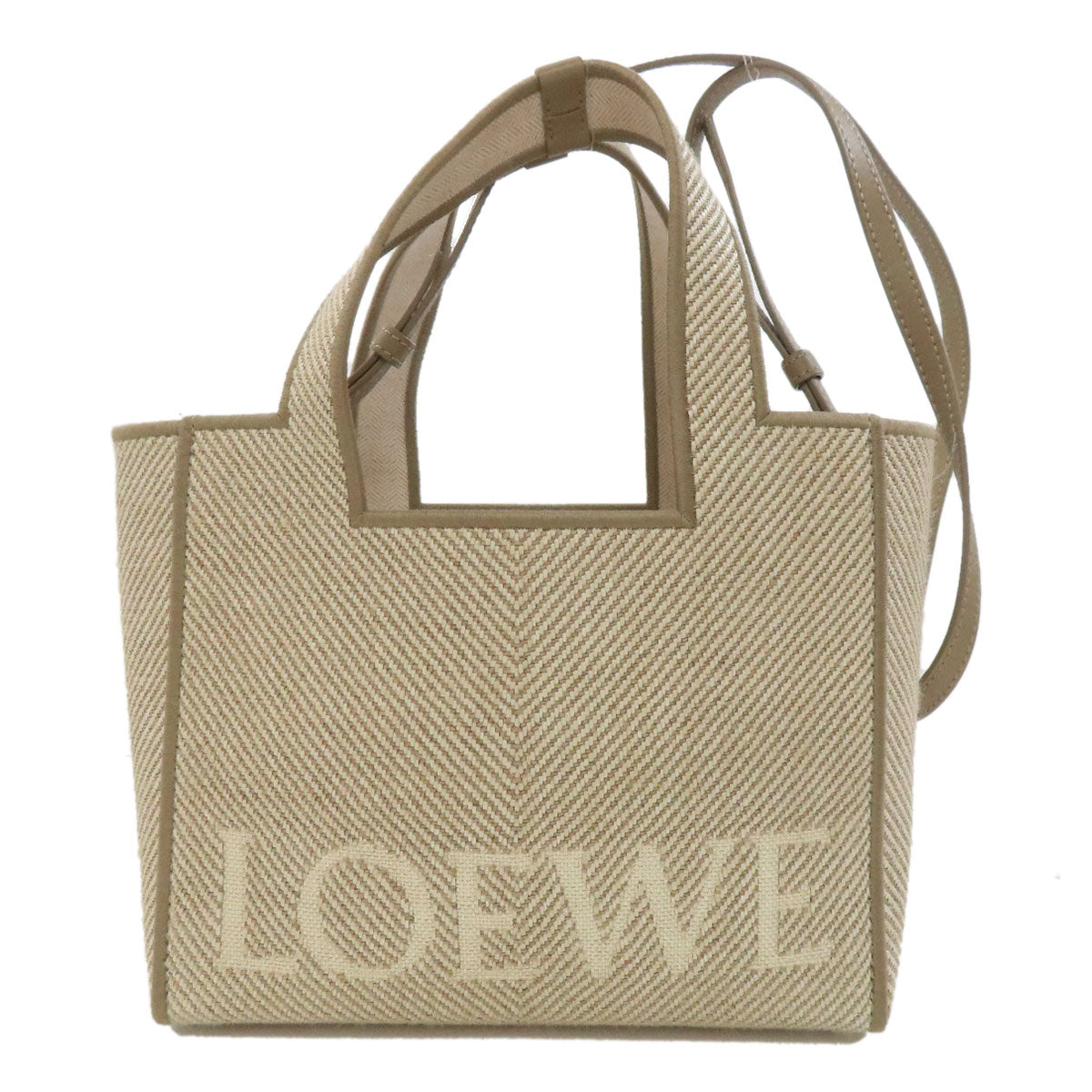 LOEWE Font Tote Small 2WAY Handbag Canvas Ladies [Used]