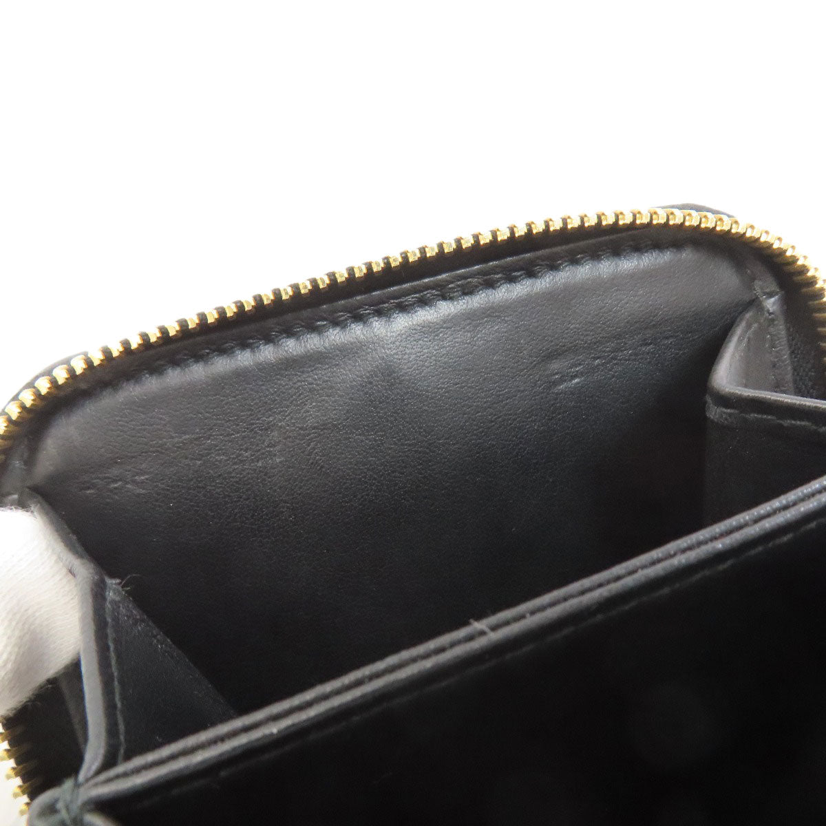 MIUMIU logo Bifold Wallet with Coin Pocket Leather Ladies [Used]