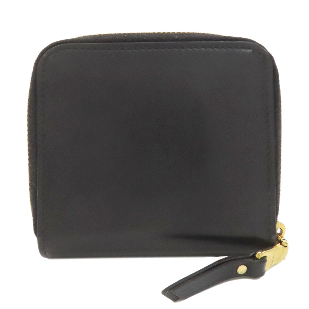 MIUMIU logo Bifold Wallet with Coin Pocket Leather Ladies [Used]