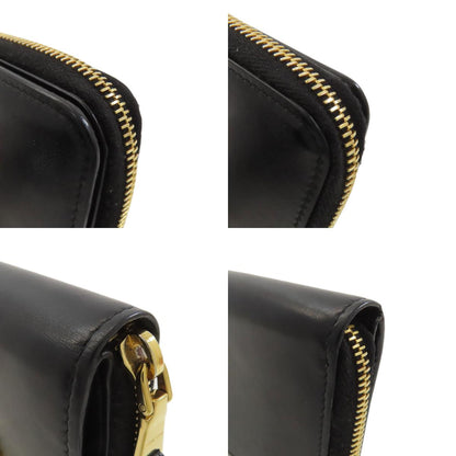 MIUMIU logo Bifold Wallet with Coin Pocket Leather Ladies [Used]
